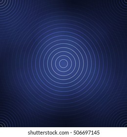 Abstract background with white circles on the dark blur background. Vector illustration