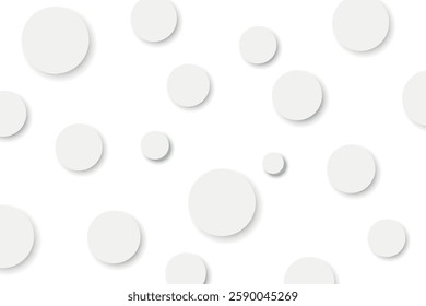 An abstract background with white circles that cast light shadows, creating a three-dimensional effect.