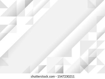 Abstract background white color geometric triangle shape. Graphic banner and advertising design layout.