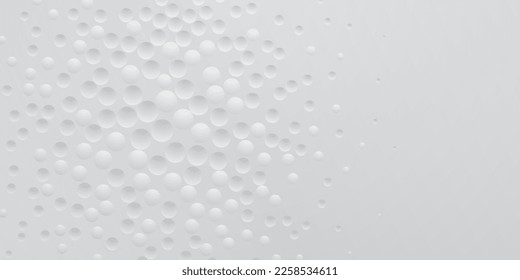 Abstract background in white colors with many convex and concave small circles