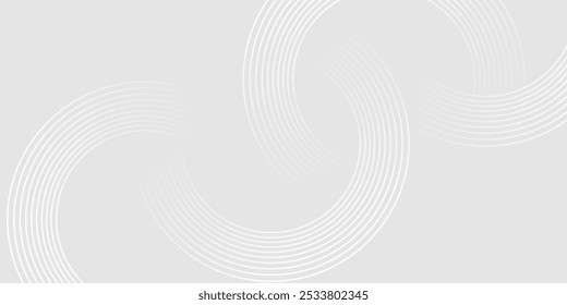Fundo abstrato com círculos concêntricos brancos em um fundo cinza gradiente