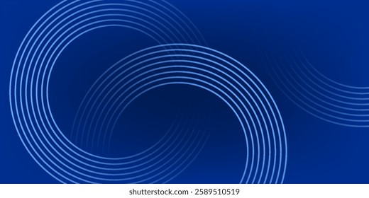 Abstract background with white concentric circles forming spiral patterns on a gradient blue backdrop, creating a sense of movement and fluidity