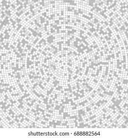 Abstract  background. White dotted background vector, Circle dot tunnel art.