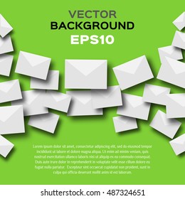 Abstract background with white envelopes. Business, communication
