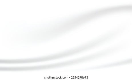 Fondo abstracto de la textura de tela blanca. Papel de fondo de escritorio con una suave curva de lienzo y ola. Fondo de ilustración de tela blanca.