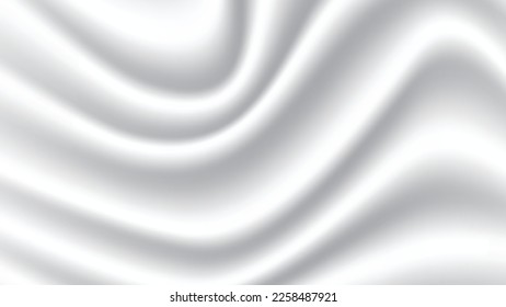 Abstract background of white fabric texture. Wallpaper luxury by soft curve of canvas and wave. Illustration background of white cloth.