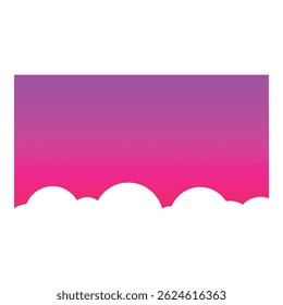 Fundo abstrato com nuvens brancas macias sobre um céu rosa e roxo