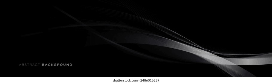 Abstract background with white geometric 3d wavy lines. Futuristic digital high-technology pattern is horizontal. Vector illustration