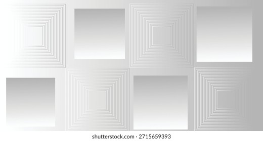 Fondo Abstractas Capa de superposición geométrica blanca en espacio brillante con decoración de efecto de líneas. Cuadrados de elementos de Diseño gráfico modernos