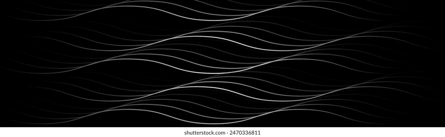 Abstrakter Hintergrund mit weißer geometrischer Welle. Modernes minimalistisches Trendlinienmuster Horizontal. Vektorillustration