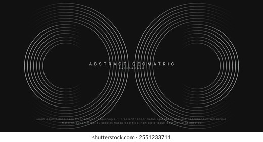 Fondo Abstractas con círculos brillantes blancos. Patrón de líneas circulares. Diseño gráfico moderno. Concepto de tecnología futurista.