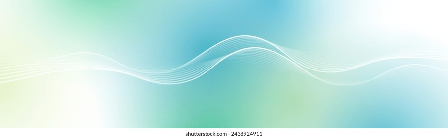 Fondo abstracto con el patrón blanco brillante de líneas onduladas en el fondo azul. Moderno patrón de líneas brillantes de moda mínima. Ilustración de vector