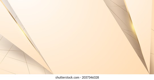 Abstract background white gold poster beauty with VIP luxury dynamic.