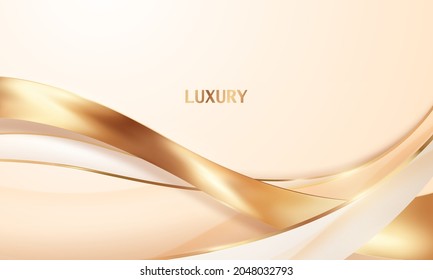 Resumen de fondo belleza de afiche dorado blanco con dinámica de lujo VIP.