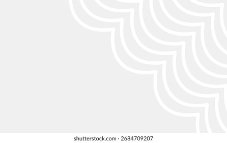 Un estudio visualmente atractivo en tonos contrastantes, utilizando líneas negras meticulosamente dispuestas en un espacio vacío para crear una sensación dinámica de profundidad y curvatura.
