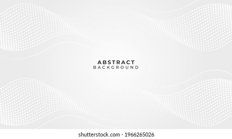 Abstract background white and gray color waves dot. Simple flat design with copy space. Minimal and modern banner design. Vector illustration