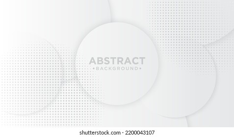 Abstrakter Hintergrund, weißer und grauer Kurvenkreis mit Halfton.
