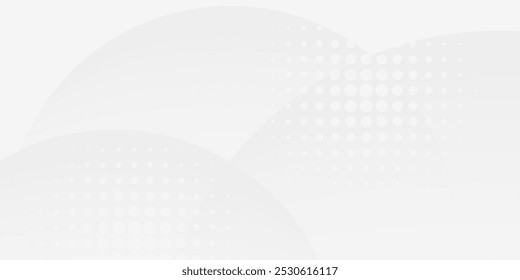 abstract background white and gray curved circles with haltone