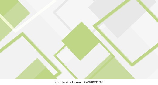 Abstract background with white and gray and geometric style with simple lines and corners, polygons with simple lines and gren vector 10.