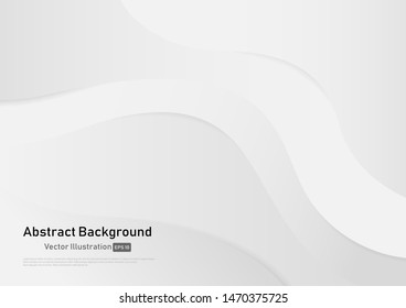 Abstract Background White And Gray Gradient Color Curve Background. Vector Illustration.