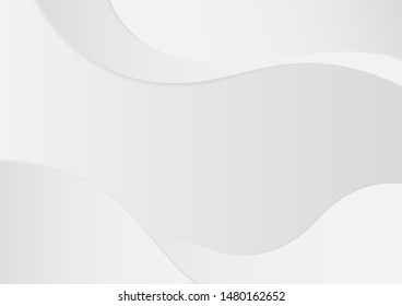 Abstract Background White And Gray Gradient Color Curve Background. Vector Illustration.