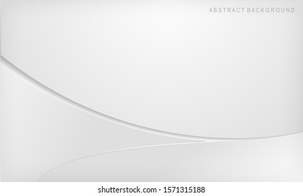 Abstract background white and gray gradient color curve background. Vector Illustration.