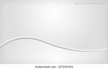 Abstract background white and gray gradient color curve background. Vector Illustration.