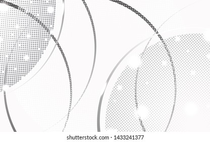 Abstract background white and gray halftone pattern composition a combination with light effect. Modern layout cover technology concept. Vector design template for use banner, poster, business