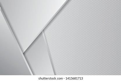 Abstract background white and gray overlap background. Contract color tech innovation concept for use cover, banner, advertising, card, website. Layer on space for text and background design