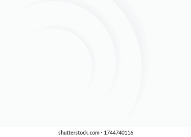 Abstract background in white and gray shades,  circle shapes with shadow on white background, simplicity conceptual, vector image