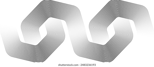 Fondo Abstractas de hexágonos blancos superpuestos en el espacio brillante con decoración de efecto de línea. Concepto de estilo circular elemento de Diseño gráfico moderno para Anuncio, volante, tarjeta. Vector