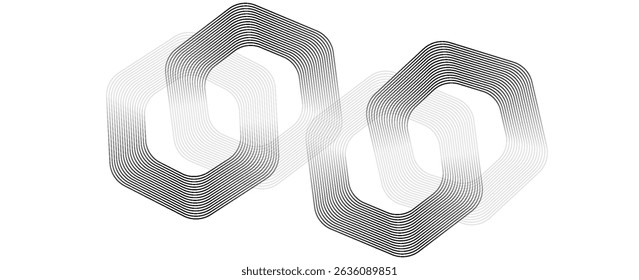 Abstract background of white hexagons overlapping layers on bright space with line effect decoration. Circle style concept modern graphic design element for banner, flyer, card. vector
