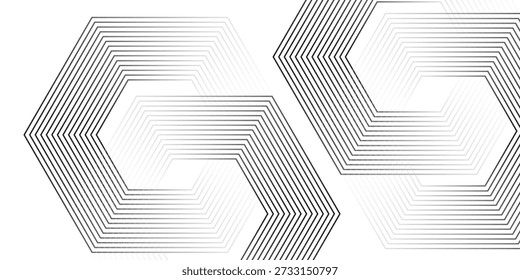 Abstract background of white hexagons overlapping layers on bright space with line effect decoration. Circle style concept modern graphic design element for banner, flyer, card. vector