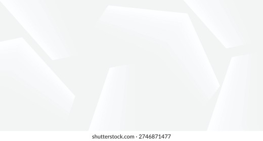 Abstract background of white hexagons with overlapping layers in a bright space with line effect decoration. Modern graphic design element in circle style.