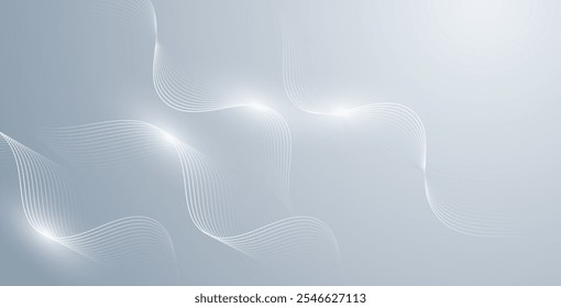 Fundo abstrato com padrão de linha holográfico branco em cores pastel macias. Design horizontal de luxo, perfeito para banners de negócios, vales de prestígio e convites de casamento elegantes.