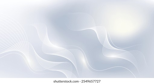 Abstract background with white holographic line pattern in soft pastel colors. Luxury horizontal design, perfect for business banners, prestigious vouchers, and elegant wedding invitations.