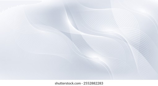 Fundo abstrato com padrão de linha holográfico branco em cores pastel macias. Design horizontal de luxo, perfeito para banners de negócios, vales de prestígio e convites de casamento elegantes.