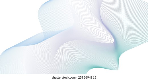 Abstract background with white holographic line pattern in luxury pastel colors. Premium horizontal vector design template for business banner, prestigious voucher, wedding invitation.