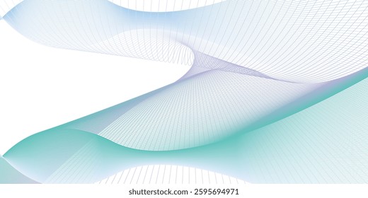 Abstract background with white holographic line pattern in luxury pastel colors. Premium horizontal vector design template for business banner, prestigious voucher, wedding invitation.