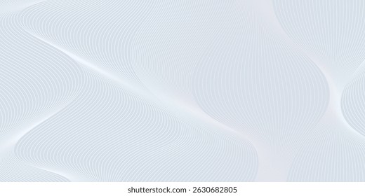 Abstract background with white holographic line pattern in luxury pastel colors. Premium horizontal vector design template for business banner, prestigious voucher, wedding invitation.