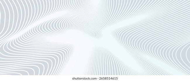 Abstract background with white holographic line pattern in luxury pastel colors. Premium horizontal vector design template for business banner, prestigious voucher, wedding invitation.