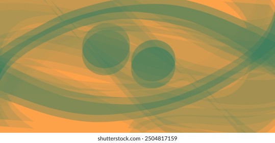 abstract background white lines and circles with orange and green background