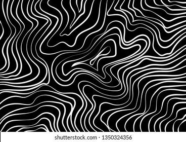Abstract background, white lines on black background, flat design