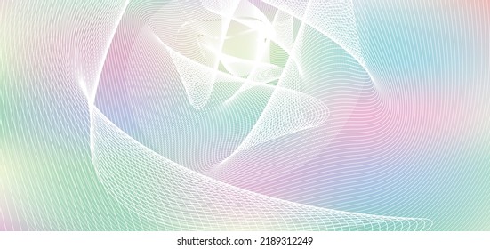 
Abstract background of white lines on bright colors. Color gradient and spiral-shaped silhouettes. Pastel colors background, pink, green and blue
