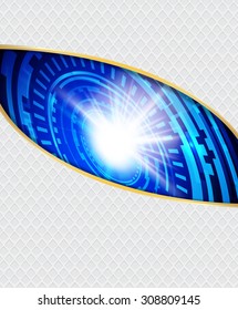 Abstract background, white metallic and blue technology
