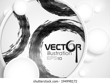 Abstract Background With White Paper Circles. Vector Illustration. Eps 10