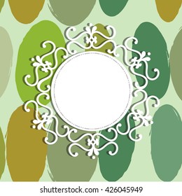 abstract background with white paper frame for text or picture. unusual template for greeting cards, invitation.