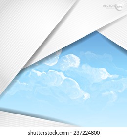 Abstract Background With White Paper Layers. Vector Illustration. Eps 10.