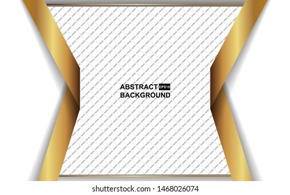 Abstract background white paper shapes and golden strip vector design. Modern and luxury cover template for use element banner, poster, card, web, advertising, corporate, brochure, flyer, presentation