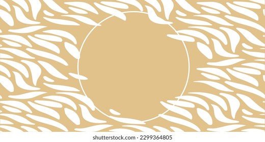Abstract background with white petals on a beige background. Vector illustration.	